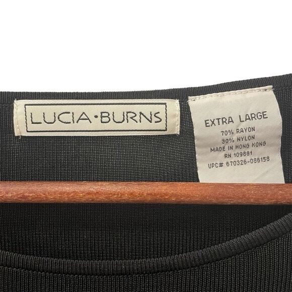 Lucia Burns Vintage Top Black w/ Christmas Tree w/Sequins Beads Women’s Size XL - Picture 3 of 7